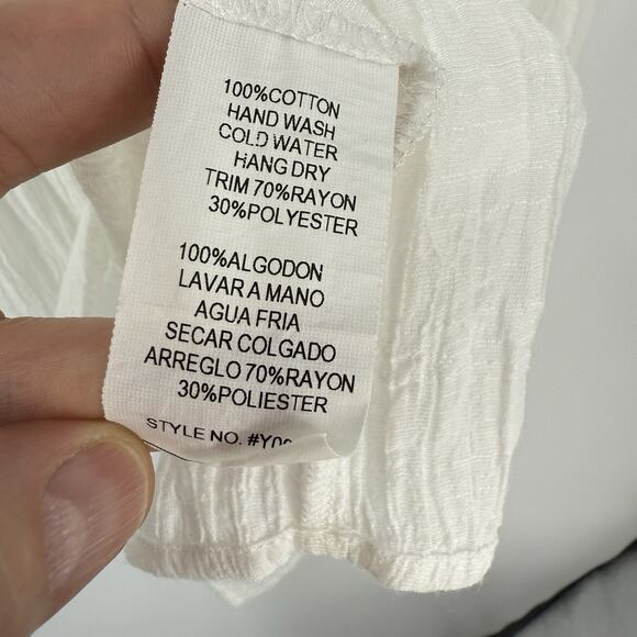 Mur Mur Peasant Top womens O/S One Size White Billowy Pullover - Picture 6 of 8